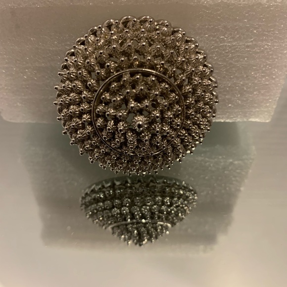 Silver Textured Brooch - Picture 2 of 3